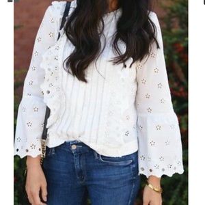 J. Crew cream eyelet ruffle blouse, Tall 4